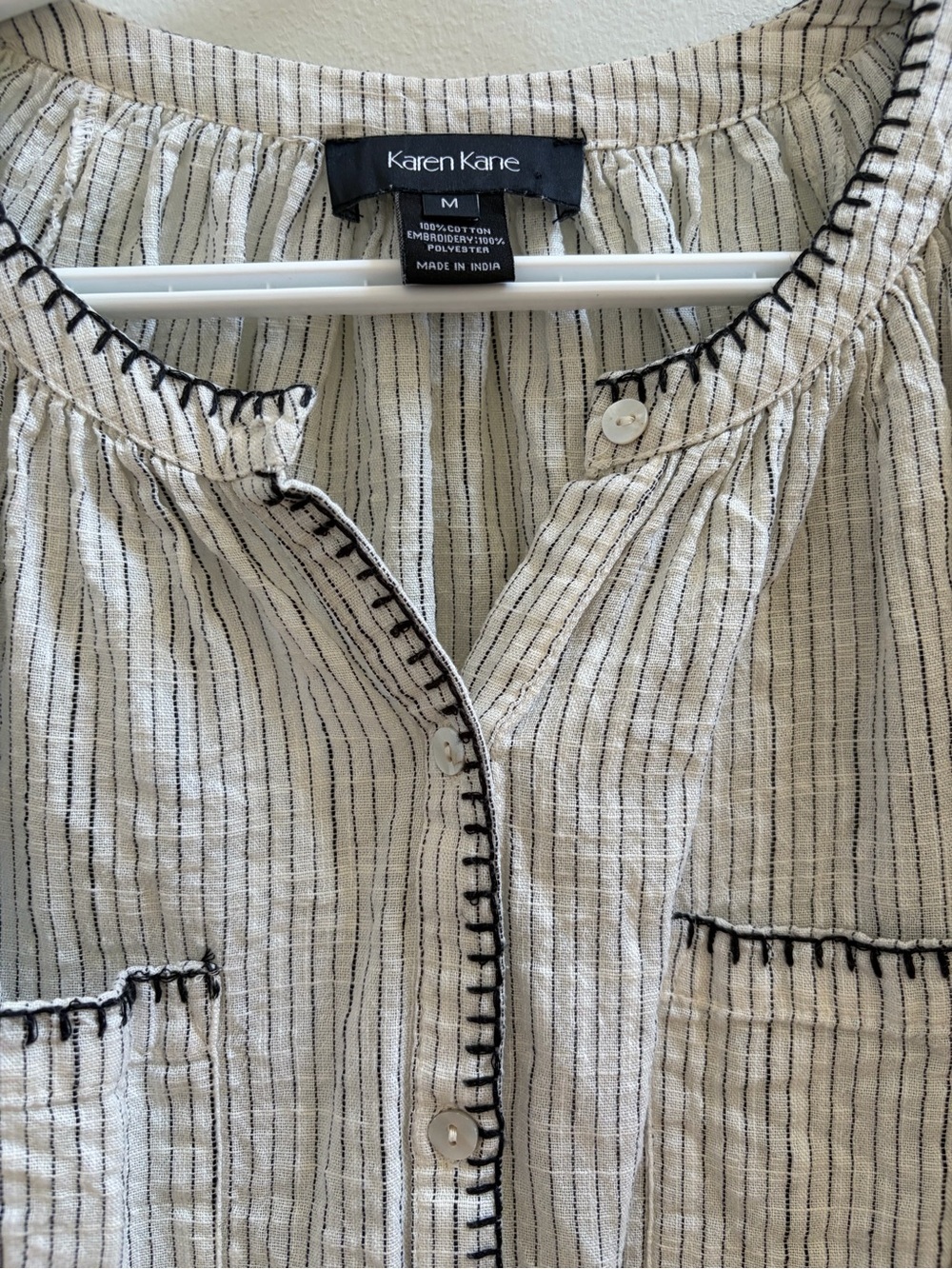 KAREN KANE EDGE STITCH PEASANT TOP - Picture 3 of 5